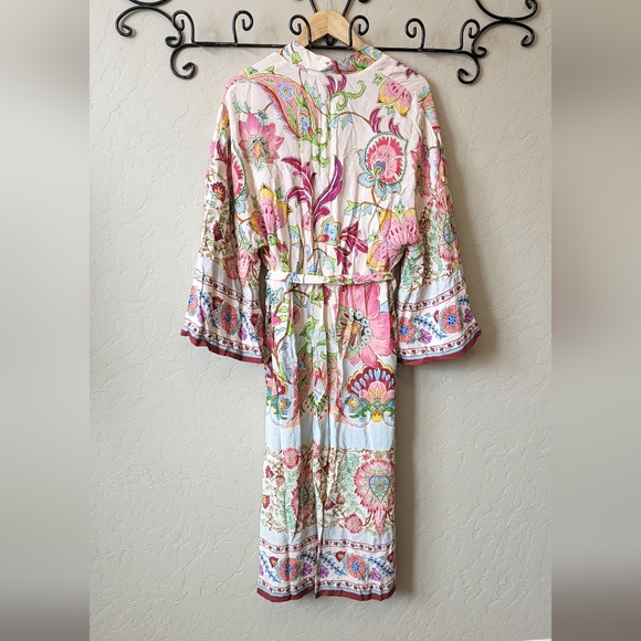 Zara Floral Long Kimono Robe - Picture 7 of 10